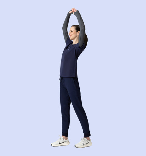 Women's High Waist Joggers Navy