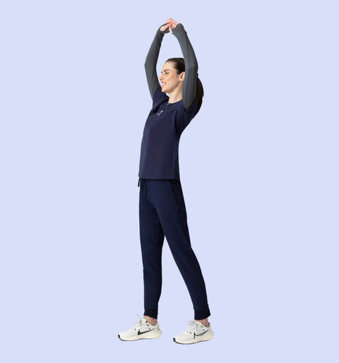 Women's High Waist Joggers Navy - Vaayu Scrubs