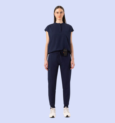 Women's High Waist Joggers Navy - Vaayu Scrubs