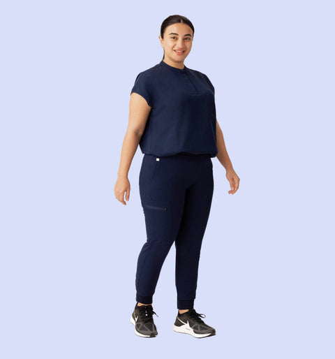 Women's High Waist Joggers Navy - Vaayu Scrubs