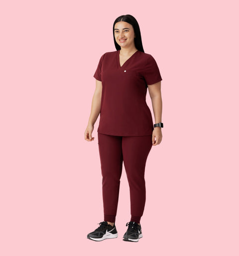 Aura One Pocket Top Burgundy