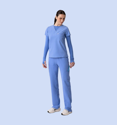 Women's Cargo Pants Ceil Blue - Vaayu Scrubs