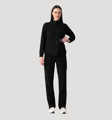 Women's Scrub Jacket Black - Vaayu Scrubs