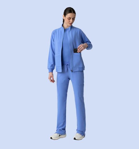 Women's Scrub Jacket Ceil Blue - Vaayu Scrubs
