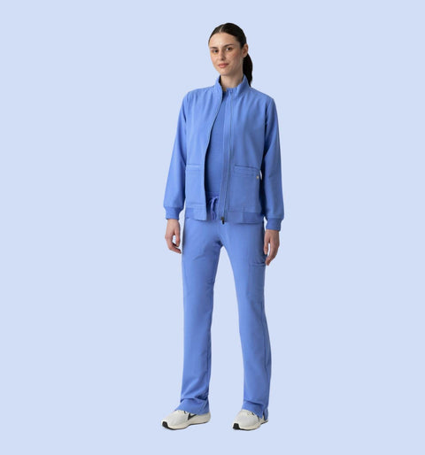 Women's Scrub Jacket Ceil Blue - Vaayu Scrubs