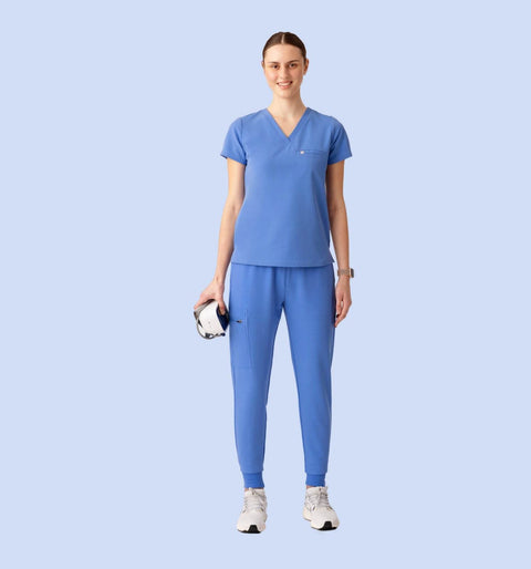 Aura One Pocket Top Ceil Blue - Vaayu Scrubs