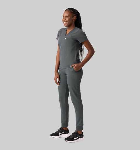 Aura One Pocket Top Pewter - Vaayu Scrubs