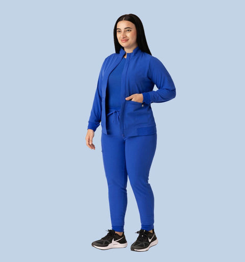 Women's Scrub Jacket Royal Blue - Vaayu Scrubs