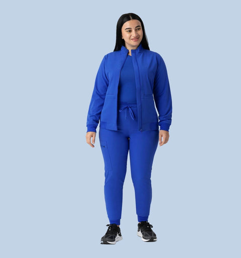 Women's Scrub Jacket Royal Blue - Vaayu Scrubs