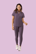 Women's High Waist Joggers Dewberry - Vaayu Scrubs 