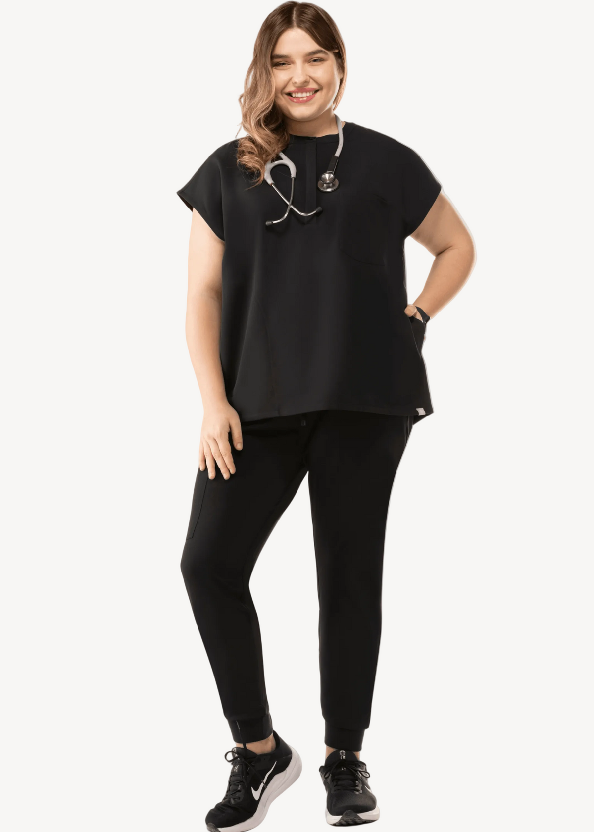 Women's High Waist Joggers Black - Vaayu Scrubs 