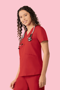 Women's High Waist Joggers Red - Vaayu Scrubs 
