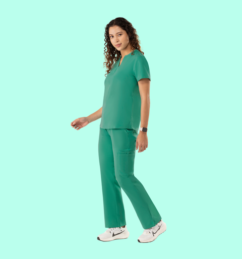 Halo Two Pocket Slim Top Surgical Green