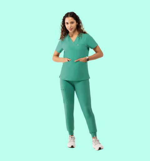 Prana Three Pocket Top Surgical Green