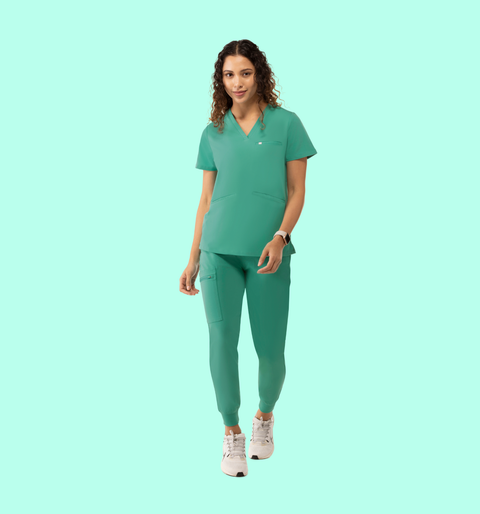 Prana Three Pocket Top Surgical Green