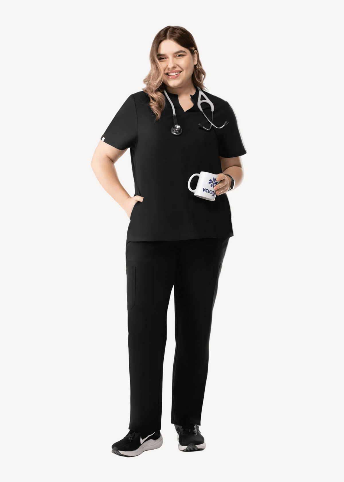Women's Cargo Pants Black - Vaayu Scrubs 