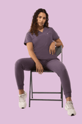 Women's High Waist Joggers Dewberry - Vaayu Scrubs 