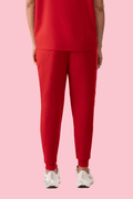 Women's High Waist Joggers Red - Vaayu Scrubs 