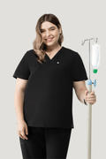 Aura One Pocket Top Black - Vaayu Scrubs 