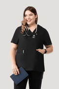 Prana Three Pocket Top Black - Vaayu Scrubs 