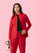 Women's Scrub Jacket Red - Vaayu Scrubs 