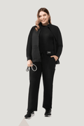 Women's Scrub Jacket Black - Vaayu Scrubs 