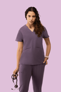 Prana Three Pocket Top Dewberry - Vaayu Scrubs 