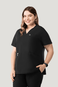 Prana Three Pocket Top Black - Vaayu Scrubs 