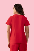Aura One Pocket Top Red - Vaayu Scrubs 