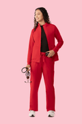Women's Scrub Jacket Red - Vaayu Scrubs 