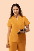 Halo Two Pocket Slim Top Honey - Vaayu Scrubs 
