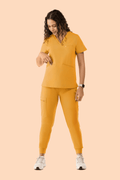 Prana Three Pocket Top Honey - Vaayu Scrubs 