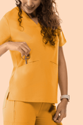 Prana Three Pocket Top Honey - Vaayu Scrubs 
