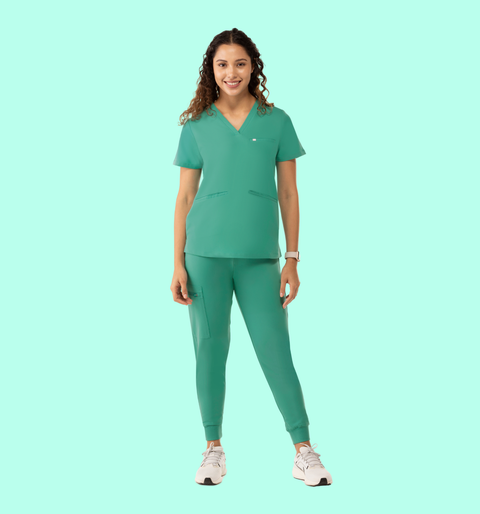 Women's High Waist Joggers Surgical Green