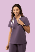 Aura One Pocket Top Dewberry - Vaayu Scrubs 