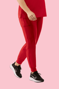 Women's High Waist Joggers Red - Vaayu Scrubs 