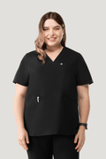Prana Three Pocket Top Black - Vaayu Scrubs 