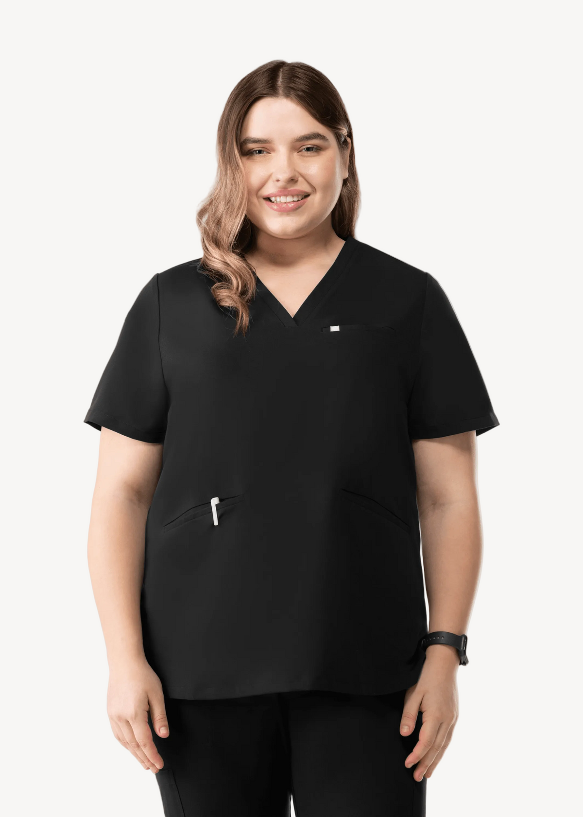Prana Three Pocket Top Black - Vaayu Scrubs 