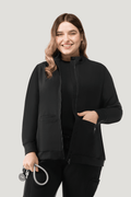 Women's Scrub Jacket Black - Vaayu Scrubs 