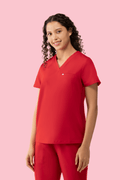 Aura One Pocket Top Red - Vaayu Scrubs 