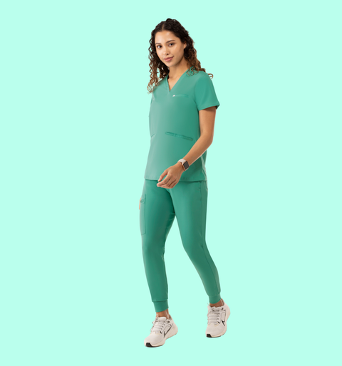 Women's High Waist Joggers Surgical Green