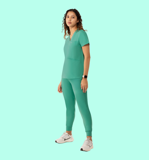 Women's High Waist Joggers Surgical Green