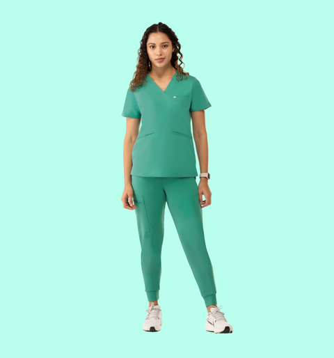 Women's High Waist Joggers Surgical Green