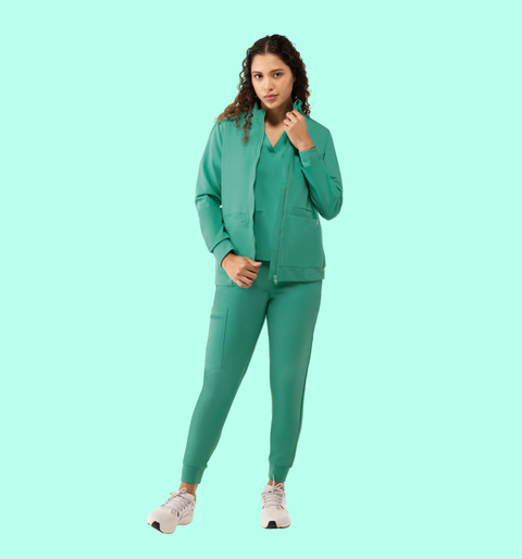 Women's Scrub Jacket Surgical Green