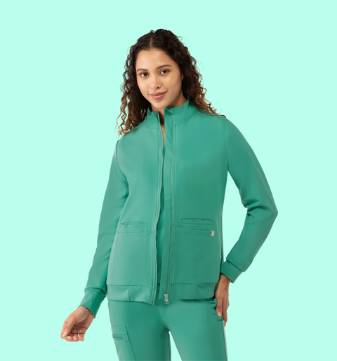 Women's Scrub Jacket Surgical Green