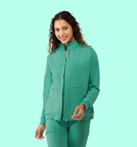 Women's Scrub Jacket Surgical Green