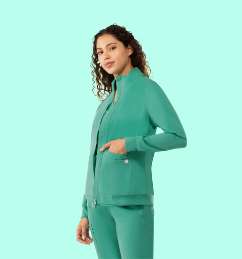 Women's Scrub Jacket Surgical Green