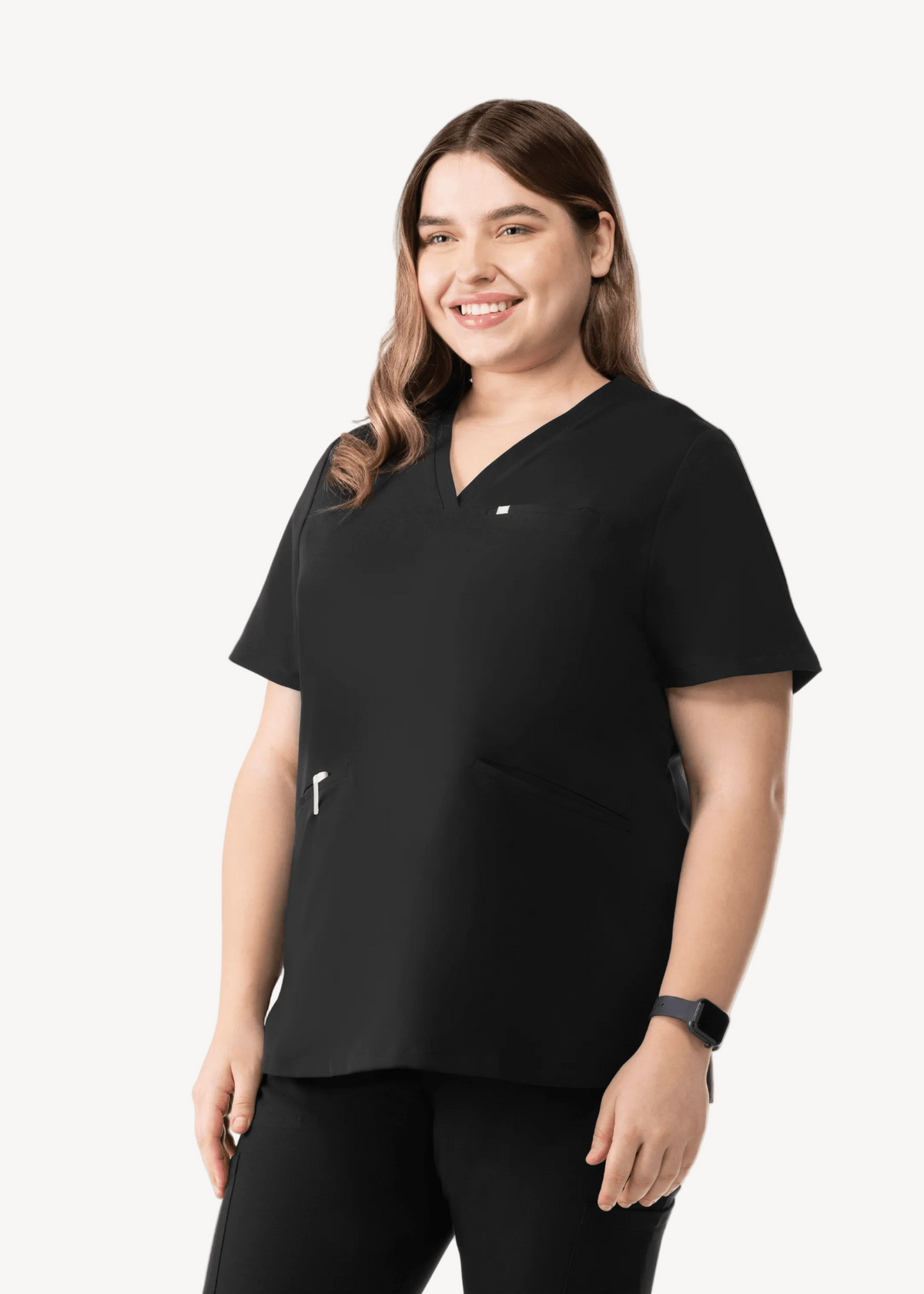 Prana Three Pocket Top Black - Vaayu Scrubs 