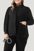 Women's Scrub Jacket Black - Vaayu Scrubs 