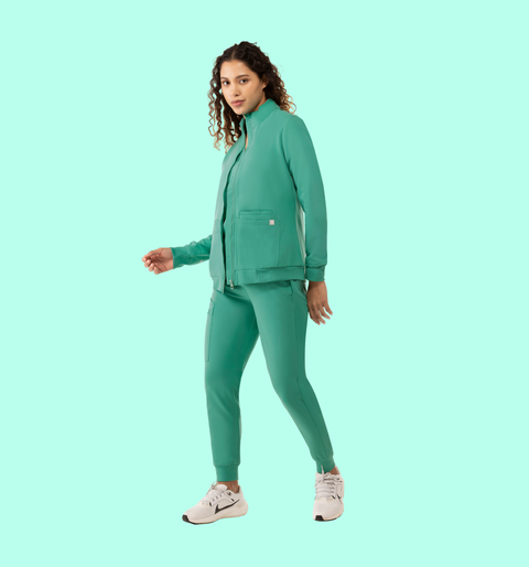 Women's Scrub Jacket Surgical Green